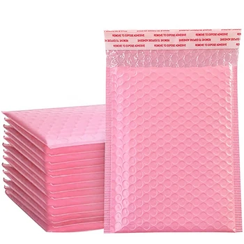 

50PCS Light Pink Poly Bubble Mailer Padded Envelope Self Seal Mailing Bag Bubble Envelope Envelope