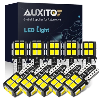 

AUXITO 10pcs T10 W5W Car LED Bulb Canbus No Error Auto Lamp For Tesla Model 3 BMW F10 F20 E39 for Volkswagen Passat Golf Peugeot
