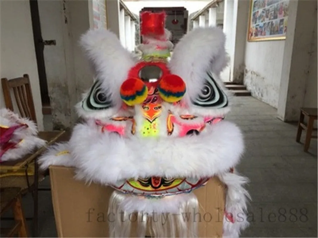 Hoksa Lion Dance MASCOT Costume Wool Chinese Folk Art Southern Lion Two Adults Cosplay Party Game Advertising Cartoon Character