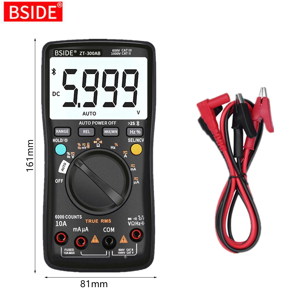 Беспроводной цифровой мультиметр BSIDE ZT-300AB True RMS ручной автоматический выбор