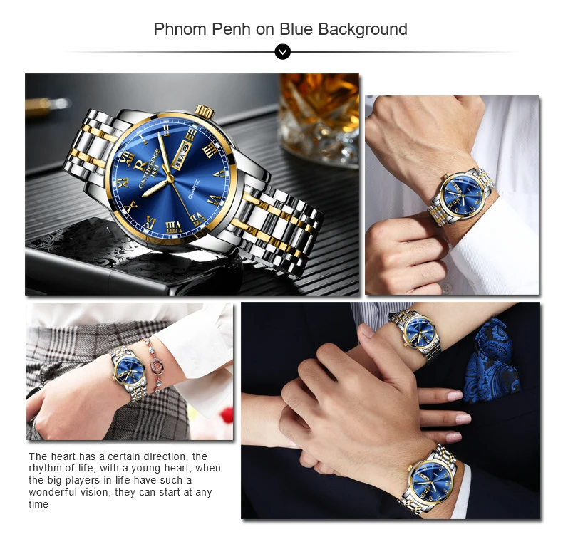 Ruizhiyuan Band Steel Watch Men's and Women's Genuine Quartz Watch Three-pin Business Non-Mechanical Watch
