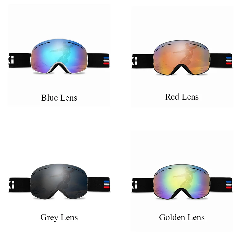 Брендовые двухслойные противотуманные лыжные очки, зимние спортивные лыжные очки для мужчин и женщин, Снежная маска, очки для сноуборда, снегохода