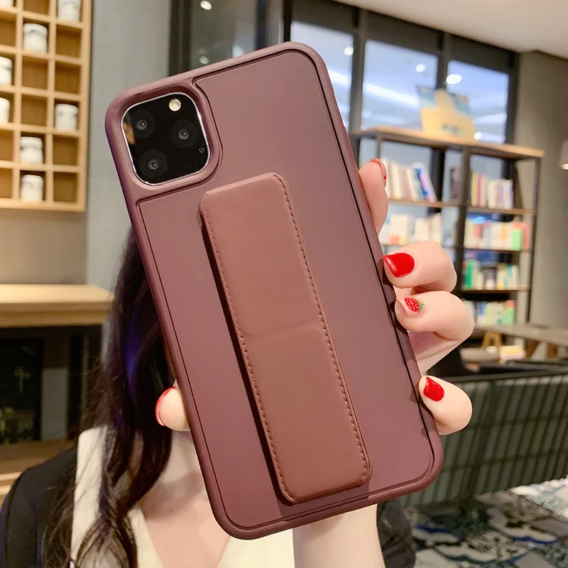 IK52-ZDZJCoffeeZD SoCouple ремешок на руку силиконовый чехол для iphone 11 Pro Max X XS Max XR 6 6S 7 8 plus матовый карамельный цвет держатель для телефона чехол - Цвет: IK52-ZDZJCoffeeZD