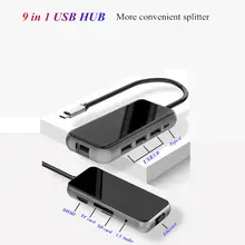 Компьютерный адаптер несколько мундфулов USB3.0 и HDMI RJ45 Ethernet PD зарядка SD TF кардридер 3,5 аудио концентратор тип-c для xiaomi