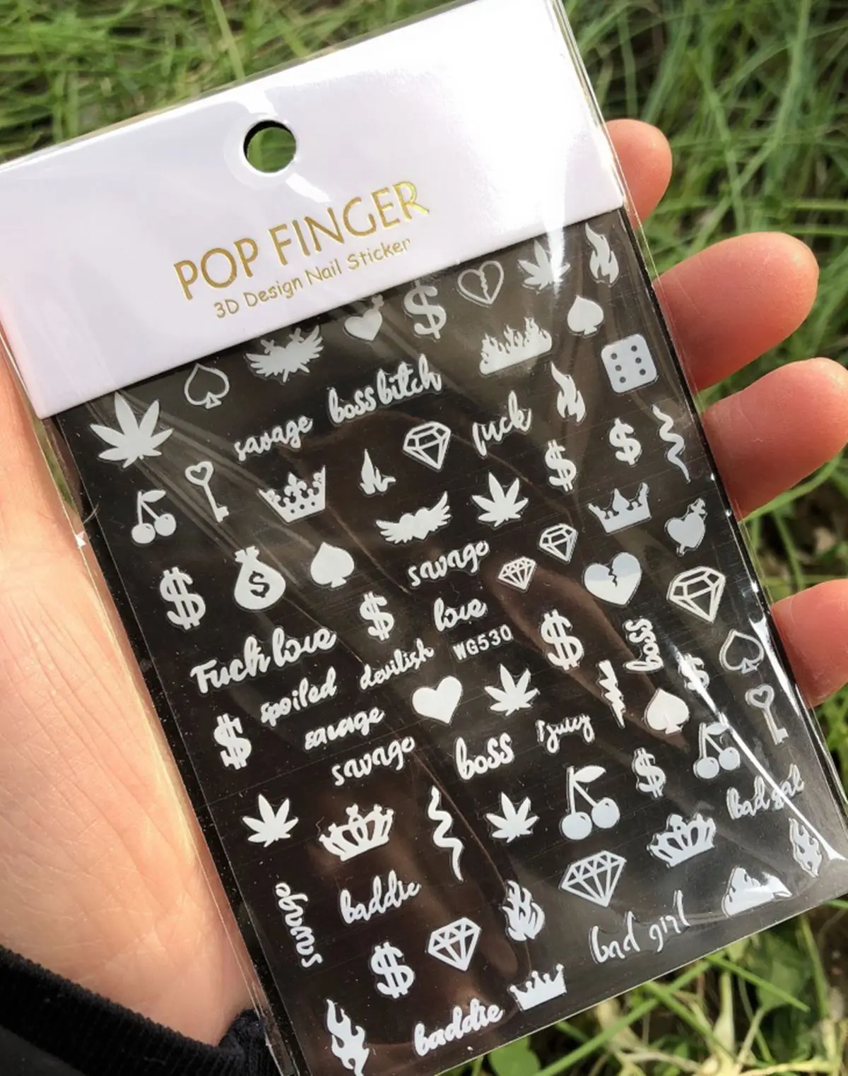 1PCS Multi-Color Laser Reflective Alphabet Nail Art Sticker Kit