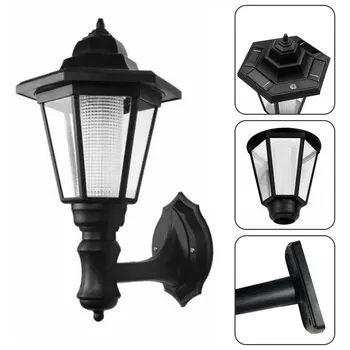 

2pcs Waterproof Wall Mount Solar Lights Outdoor Pathway Gate Bright White Hexagon Wall Light Automatic Induction Garden Lamp