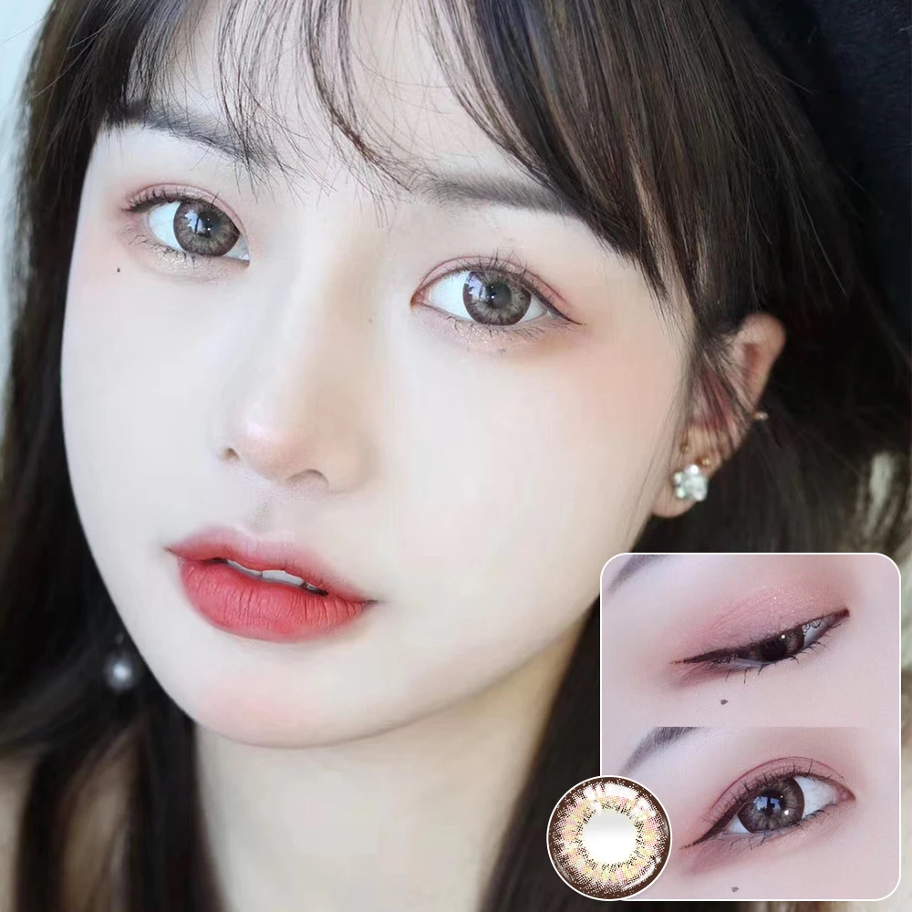 OVOLOOK 2pcs/пара 4 тон Цвет ed цветные контактные линзы для глаз 0 800 градусов год