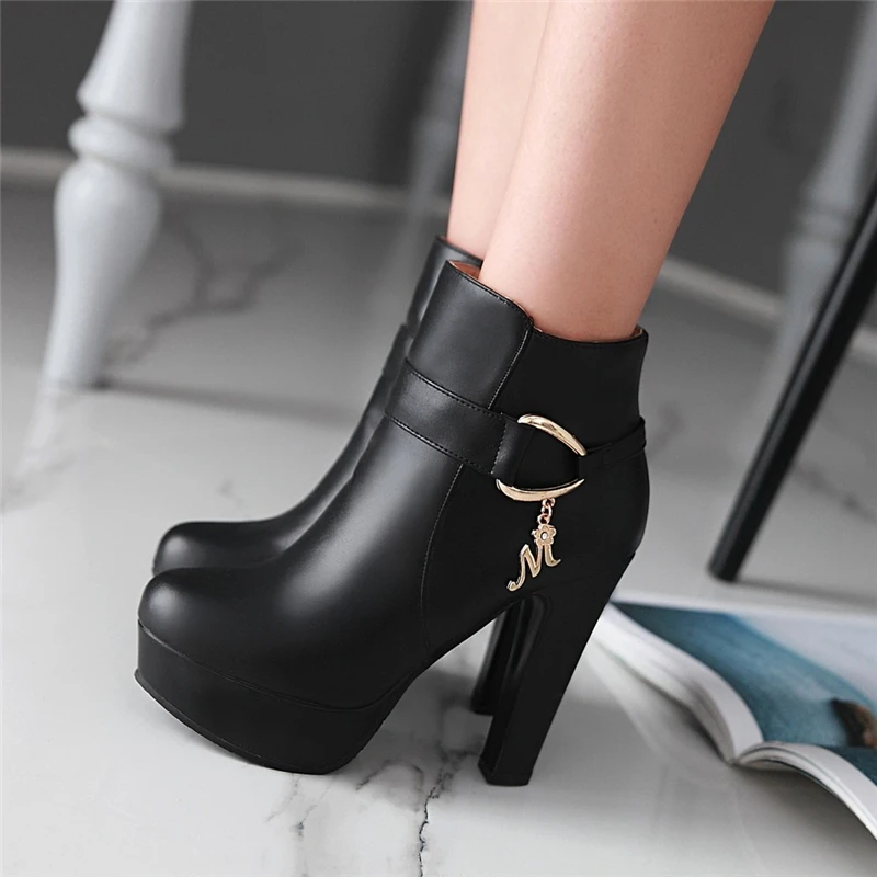 Elegant Short Boots Autumn Winter Shoes Women's Ankle Boot Platform Sweet Heeled Party Dance Shoes Ladies winter boots,platform boots,ankle boots
