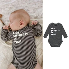 Body rayé en coton pour bébé, barboteuse pour enfant de 0 à 24 mois, vêtement d'automne pour garçon et fille