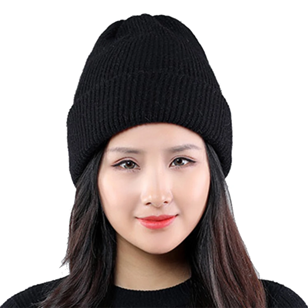02 New Arrivals Solid Wind Protection Hat Warm Winter Knitted Beanie Cap 6 Colors Knitted Beanie Skullies - Color: 02