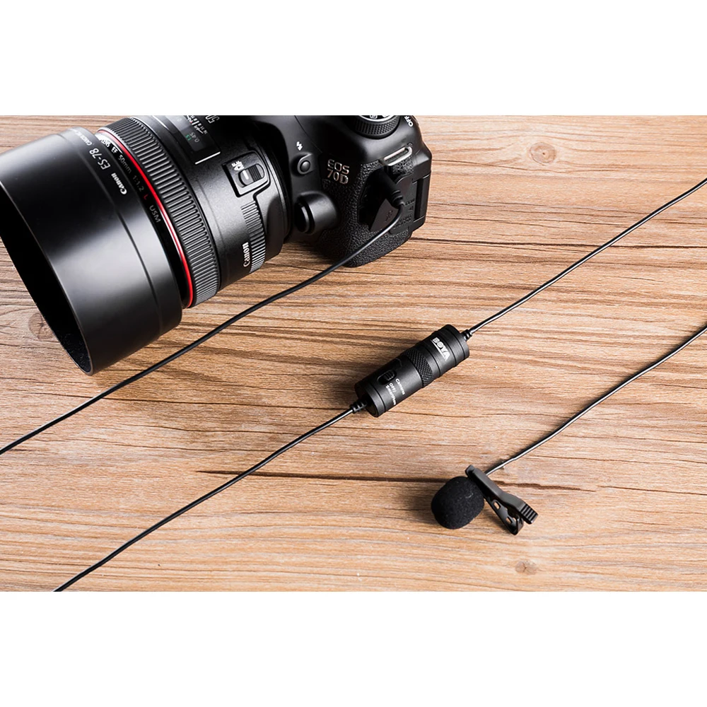 DSLR камера BOYA 3,5 мм Аудио Видео Запись клип на микрофон для видеокамеры iPhone Android телефон BY-M1 6 м петличный нагрудный Клип микрофон