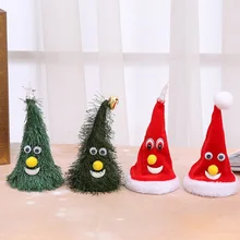 6 дюймов Рождественская Поющая Электрический шляпа шапки Санта-Клауса для детей и взрослых Рождественское дерево качели декоративная шапка для Рождественский реквизит для вечеринок