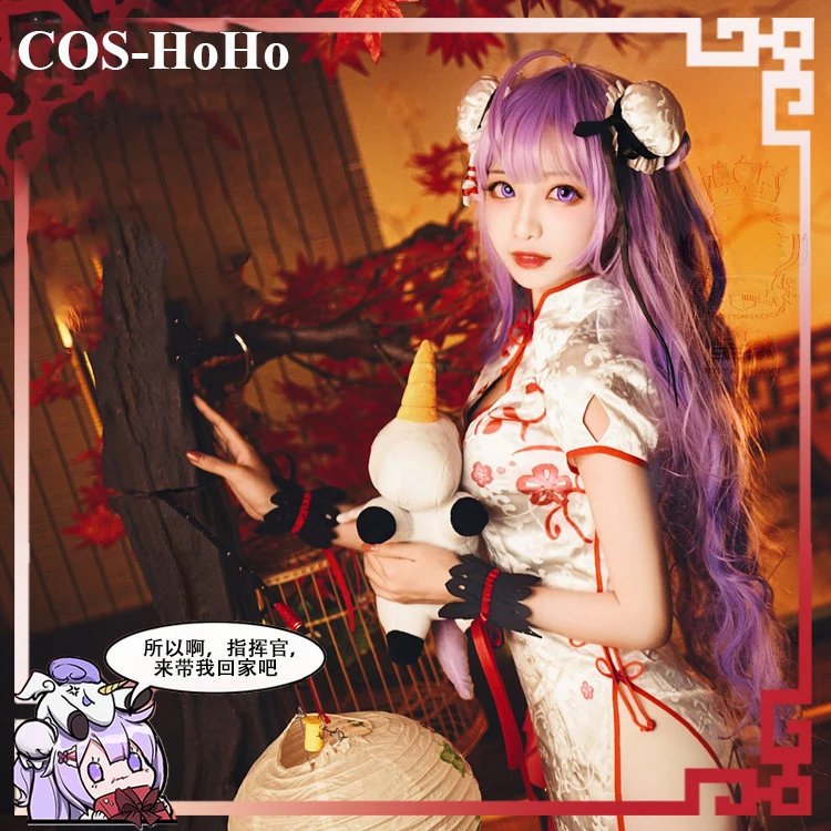 

Костюм для косплея COS-HoHo в стиле аниме с единорогом, элегантное платье Чонсам вампира, костюм для ролевых игр, женский костюм