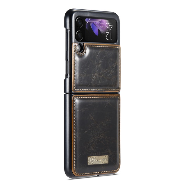Cutout Leather Folding Case for Samsung Galaxy Z Flip 3 5G Flip3 Shockproof Protection Phone Cover Capa