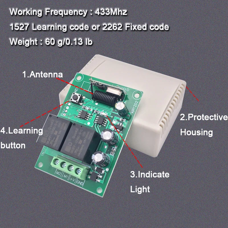 TOPENS HLR01 HomeLink Compatible Receiver Kit - Add Wireless Gate/Opener Control To Your Car's HomeLink System