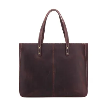 

Vintage Genuine Leather Women Handbag Luxury Designer Crazy Horse Cowhide Female Totes Bags Fashion Casual Shoulder Bag Sac 2020