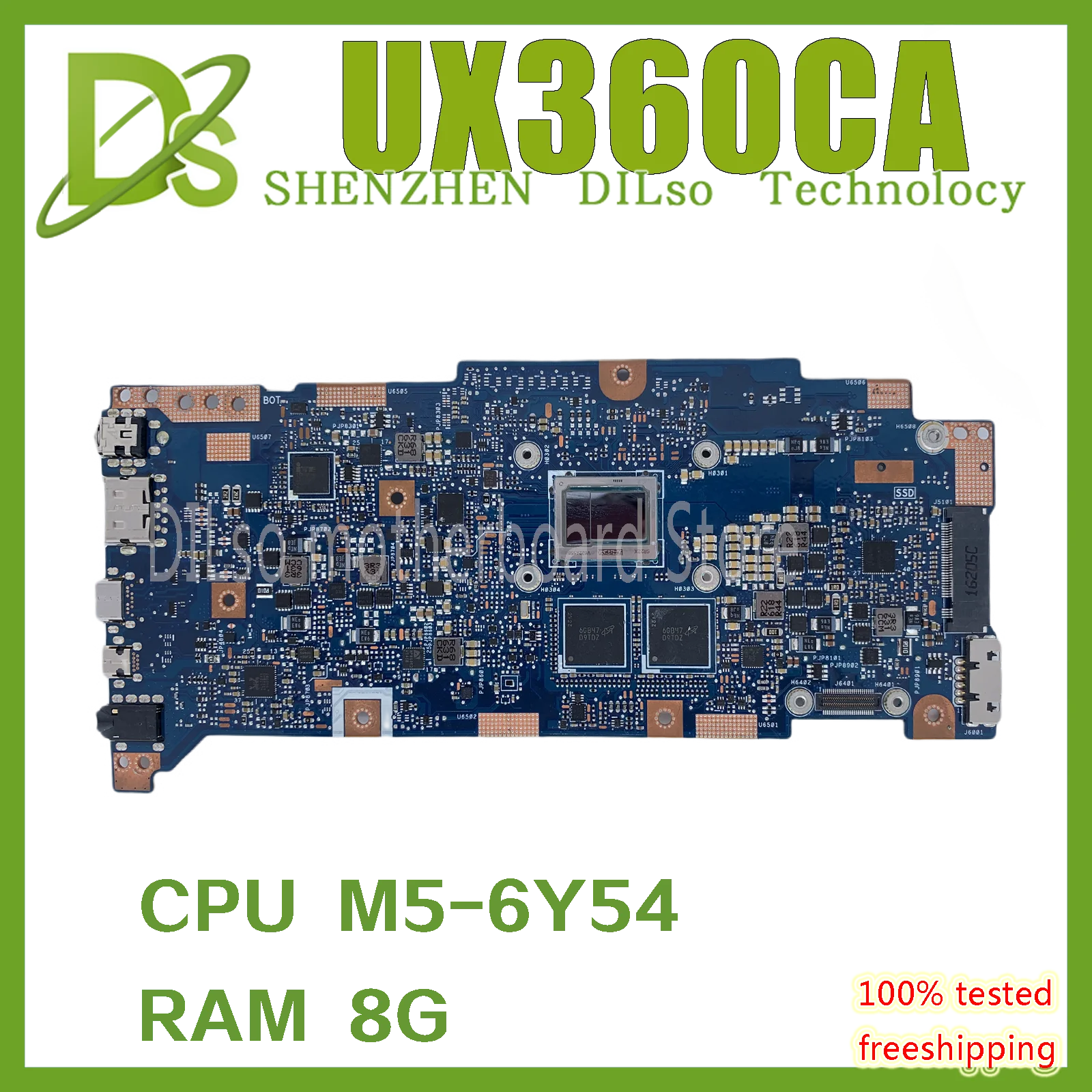 KEFU UX360CA Motherboard M5-6Y54 CPU 8GB For ASUS Zenbook UX360C UX360CA UX360CAK Ultrabook Laptop Mainboard 100% working well latest motherboard for desktop