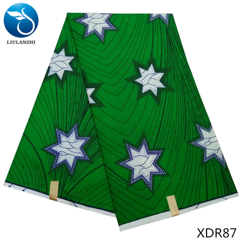 XDR87 LIULANZHI Африканский воск ткани 6 ярдов/партия Анкара хлопок батик ткань для платья нигерийский воск печать XDR87-XDR100 - Цвет: XDR87