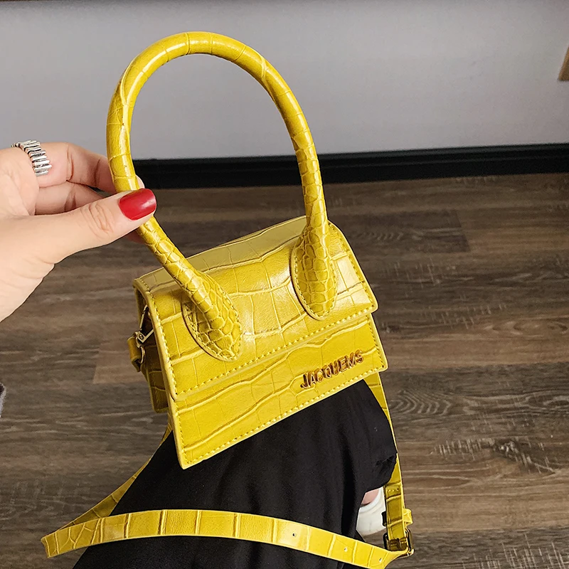 

Jacquemus Bag Mini Totes Women's Famous Brand Designer Luxury 2019 Crocodile Pattern Handbag PU Leather Shoulder Messenger Bags