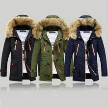 Новинка, зимняя куртка для мужчин, Повседневная теплая парка, Мужское пальто, модное, съемный мех, с капюшоном, мужские куртки и пальто, Veste Homme размера плюс
