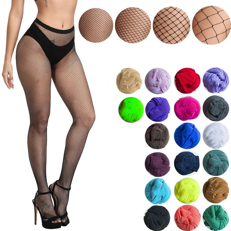 2 Paires De Bas Résille Fishnet Taille Haute - Collants Ouverts Dentelle - Transparents Pour Femmes
