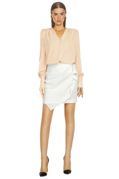 

2020 Summer 2 PIECES SETS Retor Casual Stylish Simple Brief New Fashion Fresh Loose Long Sleeves Women Top Sexy Skirt Shirt