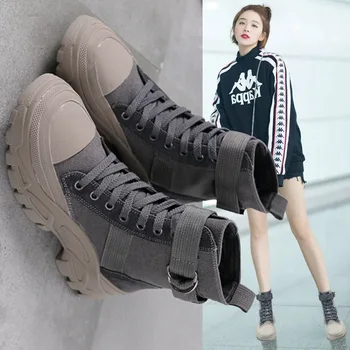 

Martin boots women all-match genuine leather 2019 short boots thick bottom ins British style naked boots women