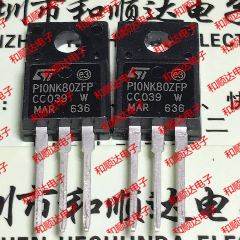 /5 предметов в лоте, STP10NK80ZFP P10NK80ZFP TO-220F 800V 10A