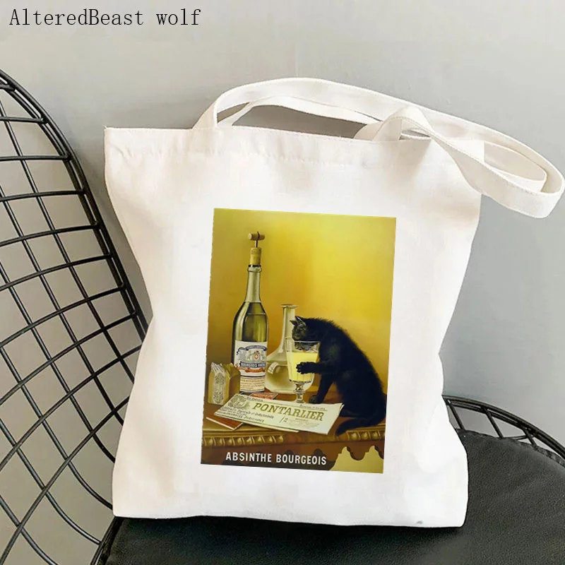Women Shopper bag Cat Diver Nice Butt Printed Bag Harajuku Shopping Canvas Shopper Bag girl handbag Tote Shoulder Lady Bag