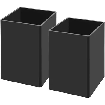 

Acrylic Pen Holder 2 Pack, Desktop Pencil Cup Stationery Organizer for Office Desk Accessory ,Black