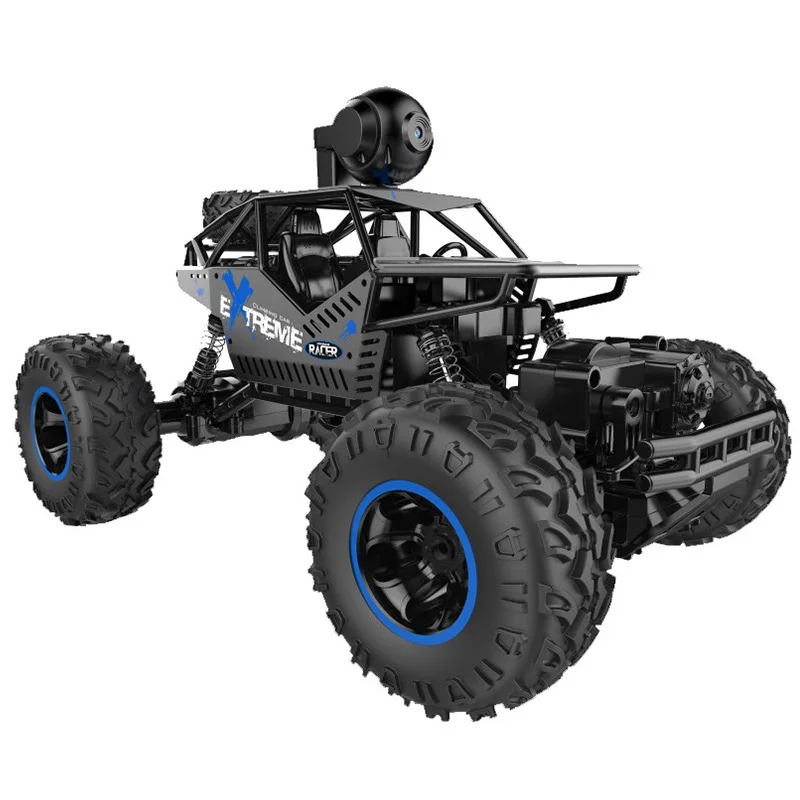 Перезаряжаемый Радиоуправляемый автомобиль с камерой 4Wd 2,4G пульт дистанционного управления внедорожный автомобиль сильный внедорожный скалолазание производительность подарки для детей - Цвет: Черный