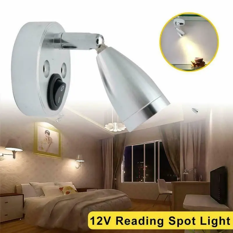MACHSWON LED Spot Reading Lights Warm Light 2PCS 12V Interior Lights with Switch for Camper Motorhome Caravan Van Boat