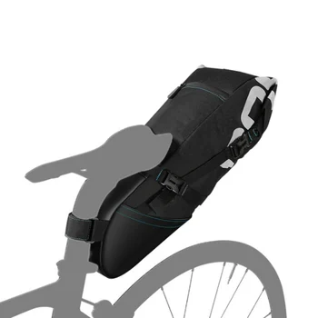 

8/12L Waterproof Bicycle Saddle Bag Reflective Large Capacity Foldable Tail Rear Bag Cycling MTB Trunk Pannier Black Cycling Tai