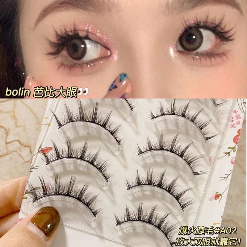 New 5 Pairs Natural Long False Eyelashes Cos Japanese Eyelashes Handmade Thick Curling Eyelash Makeup Tools False Eyelashes Aliexpress