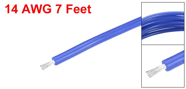 Blue Uxcell силиконовый провод 12/14/17/18/20 AWG Электрический провод нити из луженой Медный провод 3/7/10/16 футов черные, красные, зеленые белого и коричневого цветов - Цвет: Blue