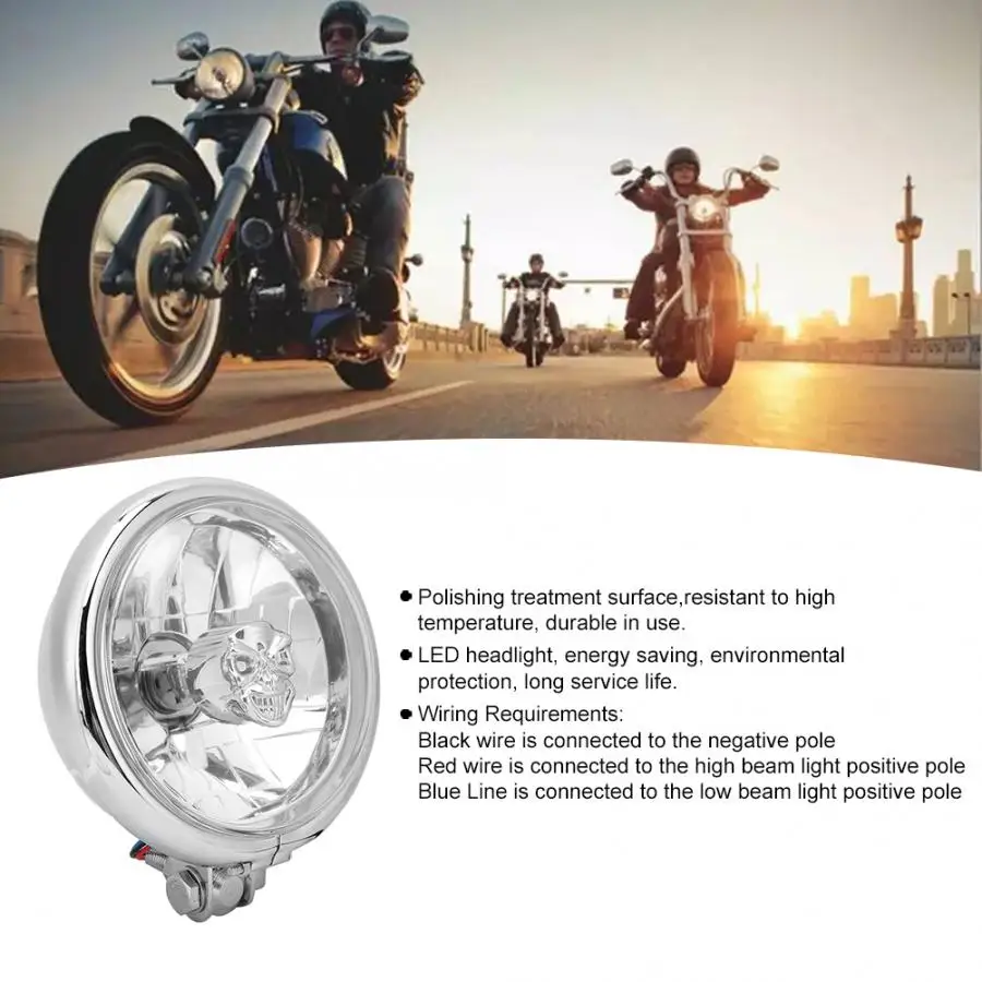 Moto rcycle 5,75 дюйма водонепроницаемый 12 В светодиодный налобный фонарь подходит для Kawasaki moto cicleta farol auxiliar moto