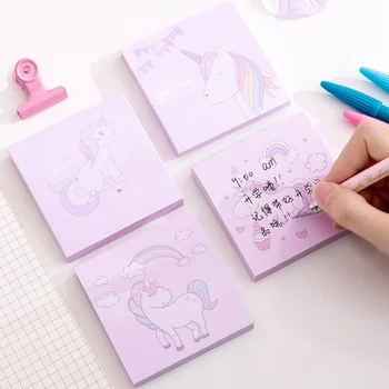 

Cute Unicorn N Times Memo Pad Cartoon Tearable Sticky Notes Notepad Bookmark Stationery Students Gift School Supplies