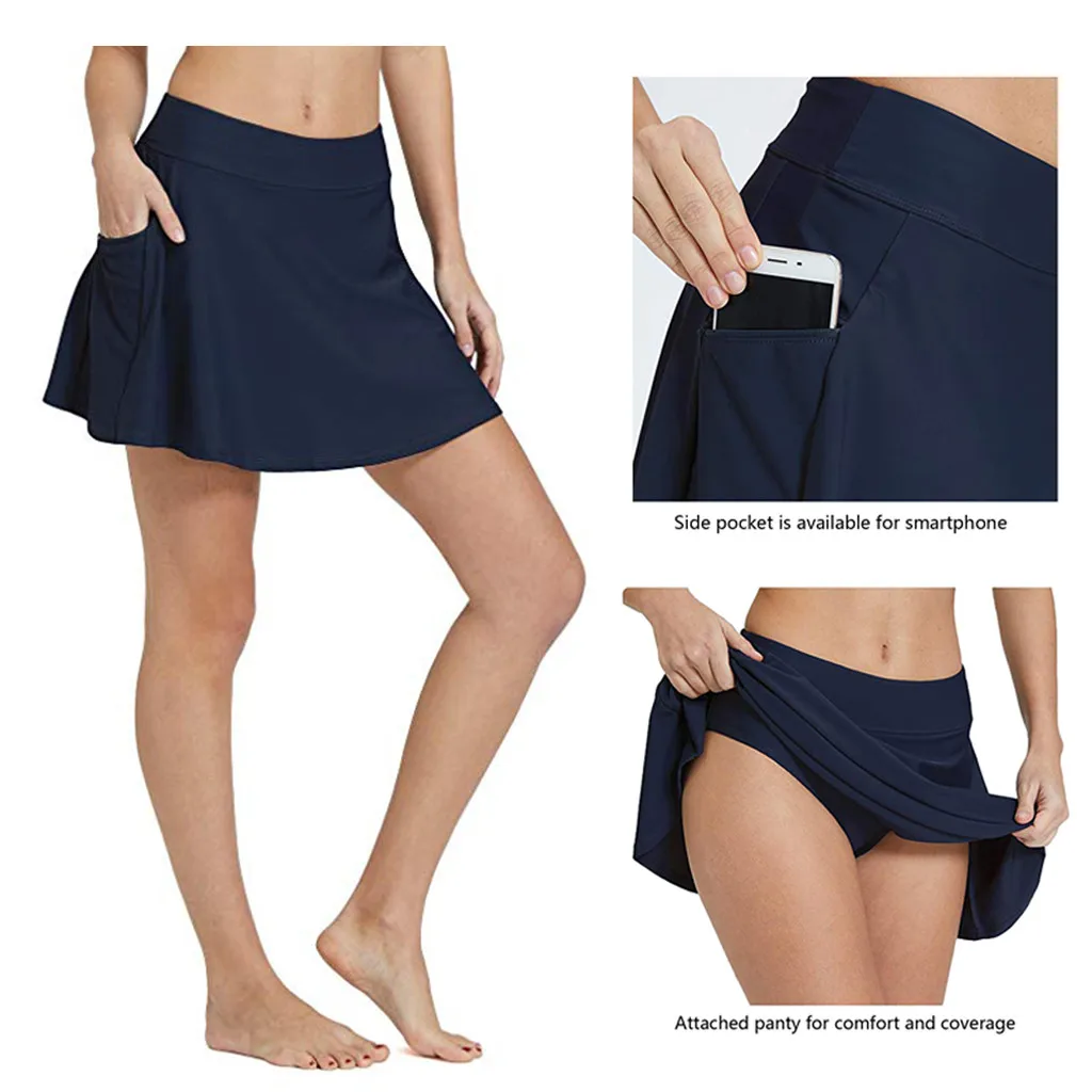 black swim skirt plus size