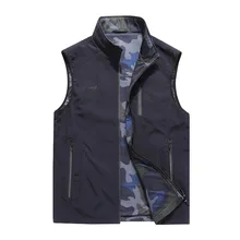 Spring And Autumn New Style Men Casual Double-sided Wear Waistcoat Outdoor Quick Drying Large Size Loose-Fit Camouflage Vest 993