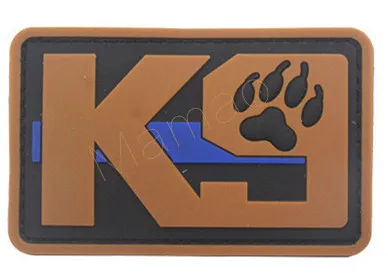 Blue line brown K9 синяя линия служба собака Тактические Военные патчи рюкзак сумки 3D бейджи ПВХ для одежды одежда патчи - Цвет: Blue line brown