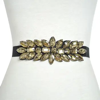 

New Fashion Women Rhinestone Elastic Wide Belt Wedding Party Waistband