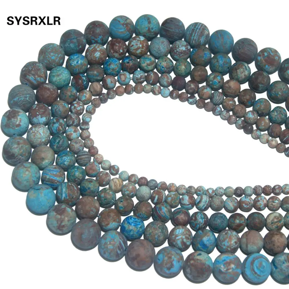 Оптовая продажа бусины из матового полированного натурального камня с синим