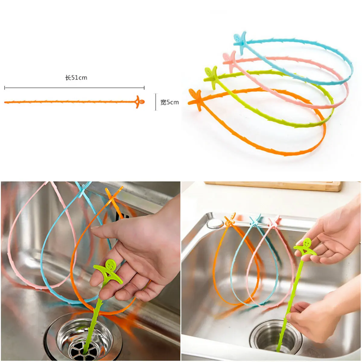 1PCS Bathroom Shower Toliet Slow Removal Clog Hair Tool Dredge Tools New Kitchen Snake Fixed Sink Tub Pine Drain Cleaner