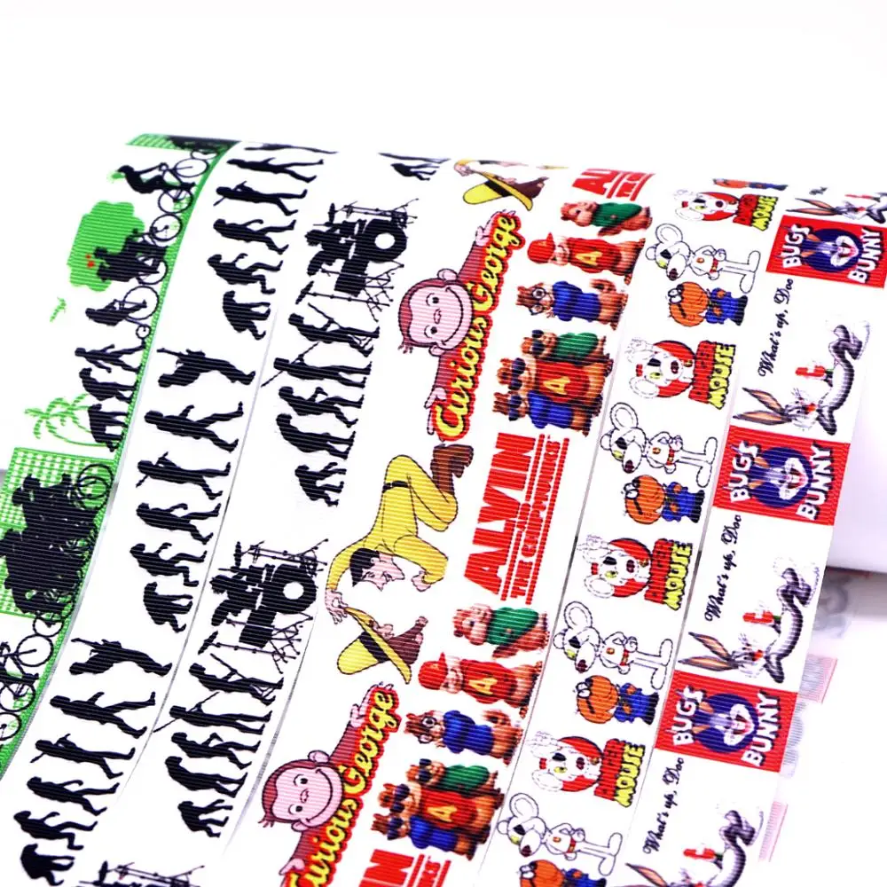 

DIY craft supplies cartoon character printed grosgrain ribbon, satin ribbon 50 yards. 30650-
