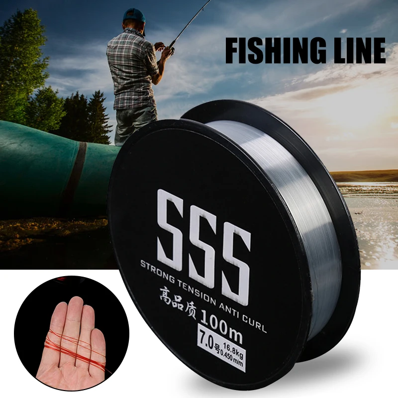 100m Nylon Fishing Line Super Strong Pull Cut Water Quickly Wear