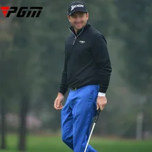PGM Мужская зимняя рубашка для гольфа с флисом, теплое пальто, уличная флисовая куртка, спортивные популярные куртки, Мужской пуловер на молнии с воротником и длинными рукавами