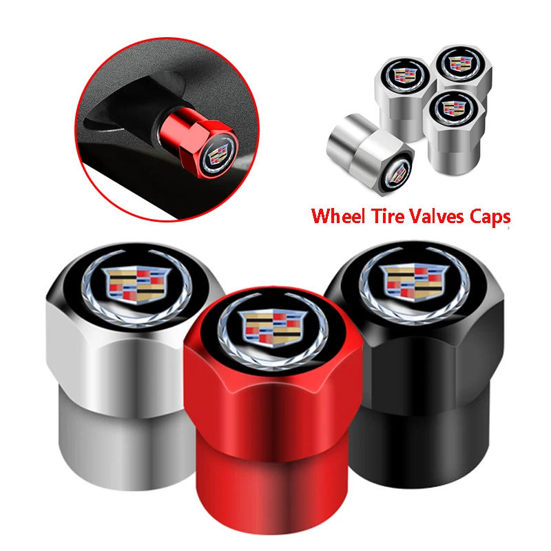 4 Uds. De válvulas metálicas para neumáticos de coche, tapones de válvula, para Cadillac Escalade CTS STS DTS SRX XLR ATX ATS BLS CTS CT4 CT5 CT6