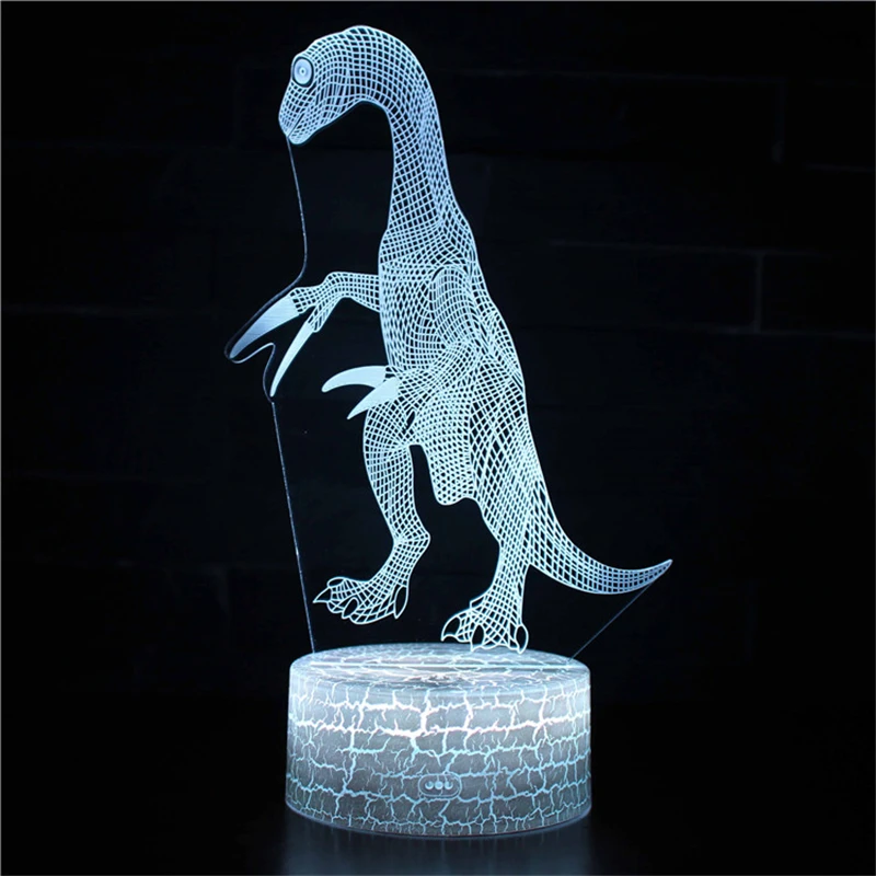 3D ночник с динозавром Юрского периода, 16 цветов, настольная лампа, Креативный светодиодный ночник, домашний декор, светильник, детский спальный светильник, рождественский - Испускаемый цвет: KX- (45)