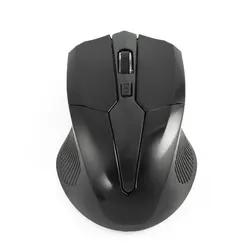 Mouse óptico sem fio 2.4 ghz + receptor usb 2.0 para pc e notebook, mouse preto de alta qualidade