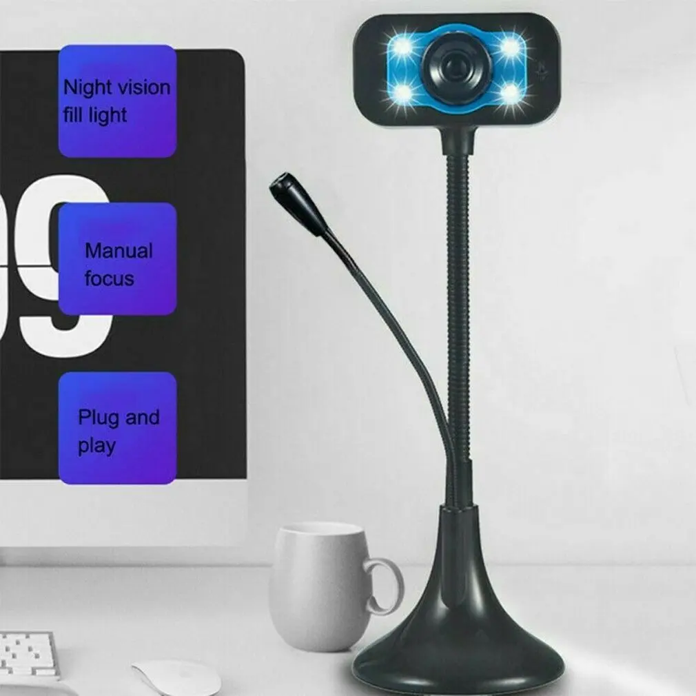 

Computer HD Webcam USB 2.0 Video Webcam USB Camera Built-in Microphone Video Teaching Live For PC/Laptop/Computer
